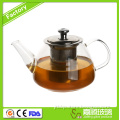Hot selling borosilicate handblown glass teapot with stainless steel infuser